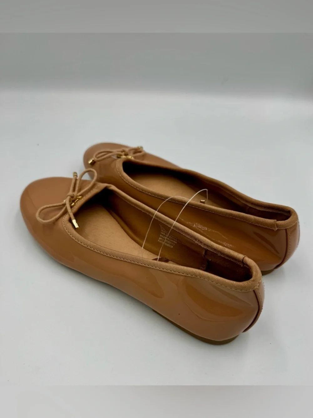 Madden NYC Tan Patent Ballet Flats Baby Bow Size 6